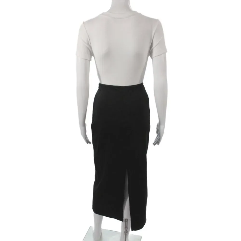 Everlane Womens Maxi Skirt Black Cotton Solid Zip Classic Size S